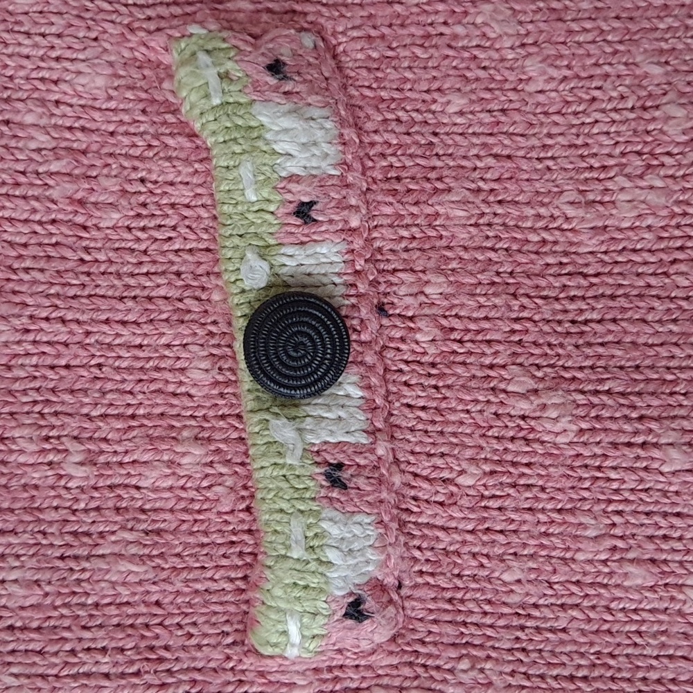 Icelandic Design Nordic Cardigan | Linen Blend | Women's Small | Color Pink - Picture 5 of 12